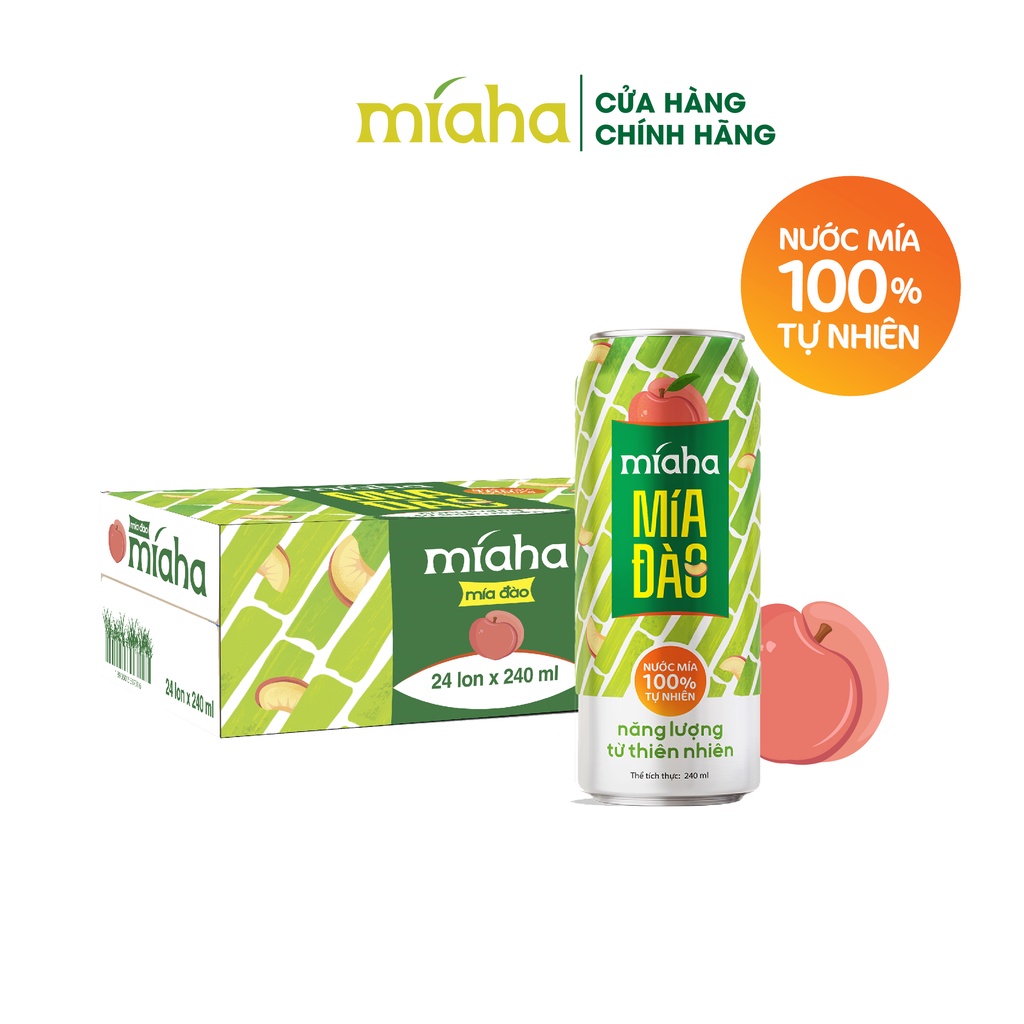 Thùng nước mía MÍAHA siêu ngon 24 lon x 240ml/lon