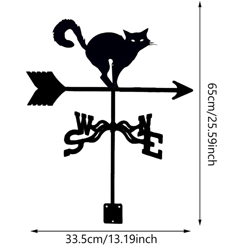Outdoor Silhouette Wind Direction Cat Decor Wind Measurement Tool