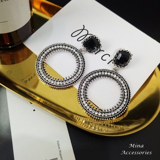 Bông tai trumpet đính đá bạc 925