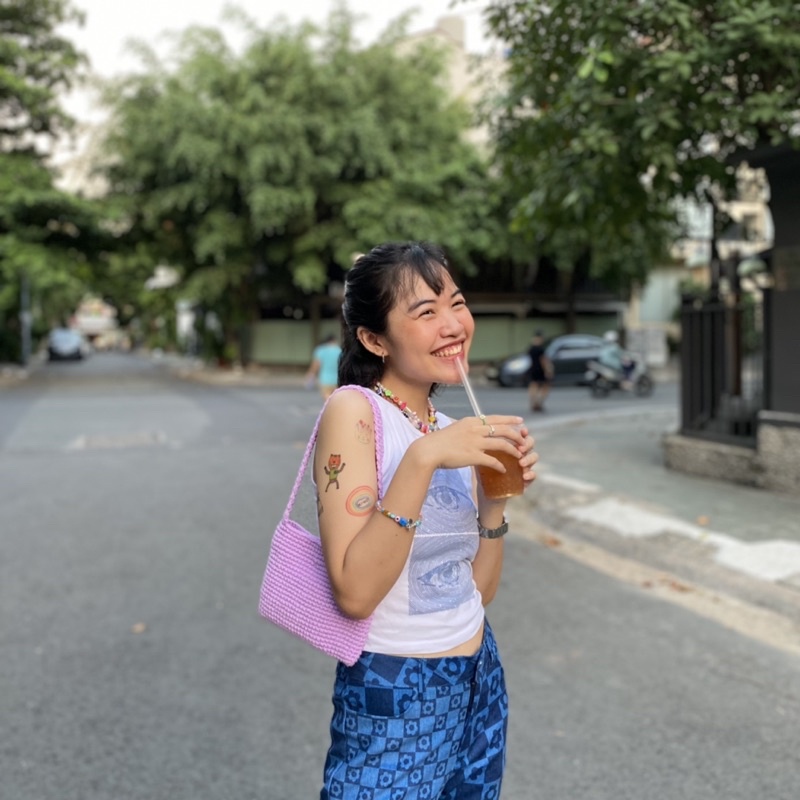 Túi len móc handmade Shoulder Bag Trơn