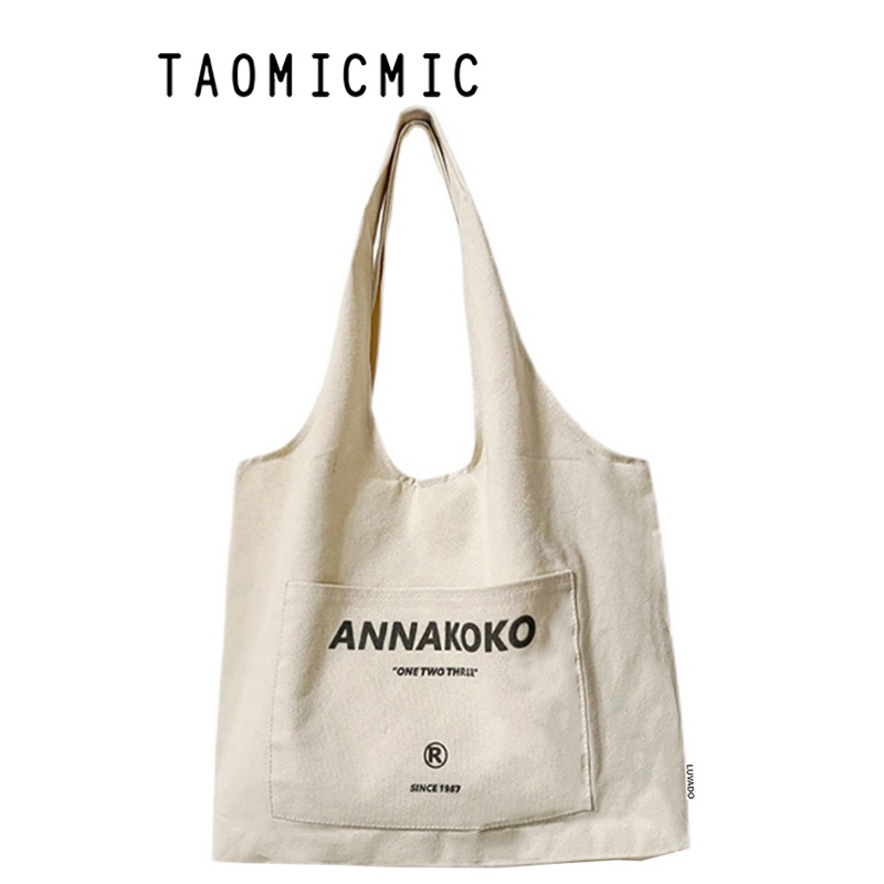 Túi tote canvas đeo chéo giá rẻ trơn vải mềm đi học LUVADO TX789