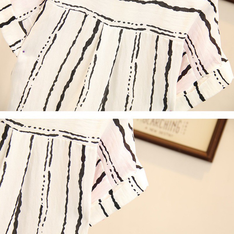 Áo Thun Nữ Tay Ngắn Họa Tiết Sọc Ngang Thời Trang | BigBuy360 - bigbuy360.vn