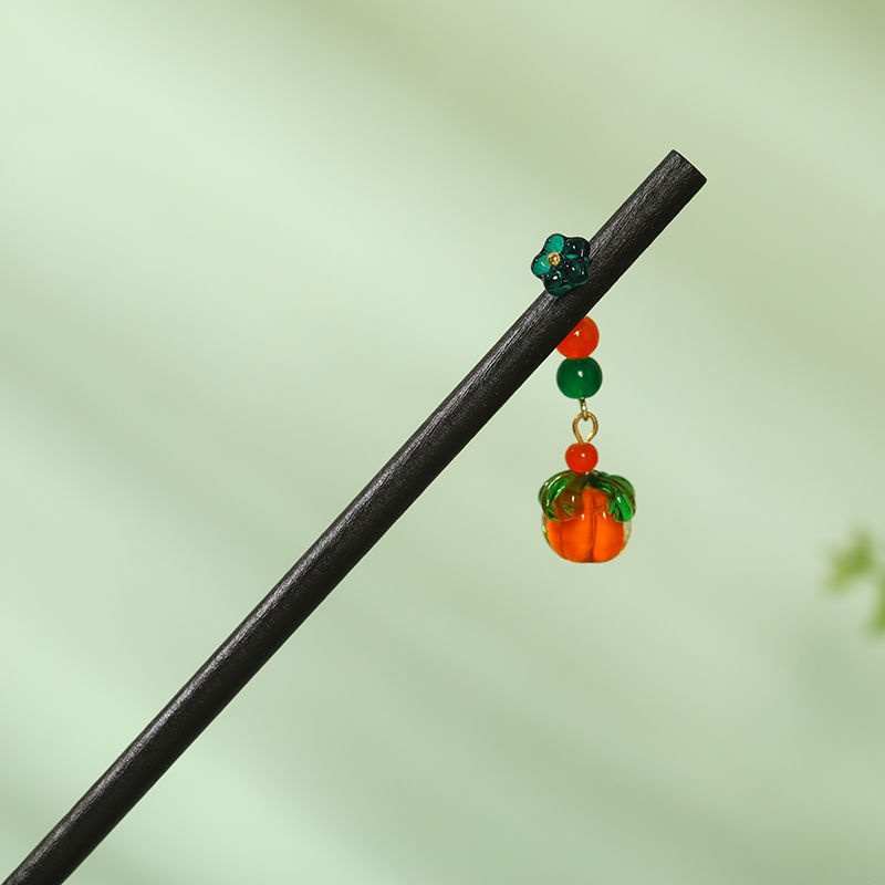 Trâm Cài Tóc Cổ Trang Bằng Gỗ Đàn Đính Tua Rua Phong Cách Trung Hoa