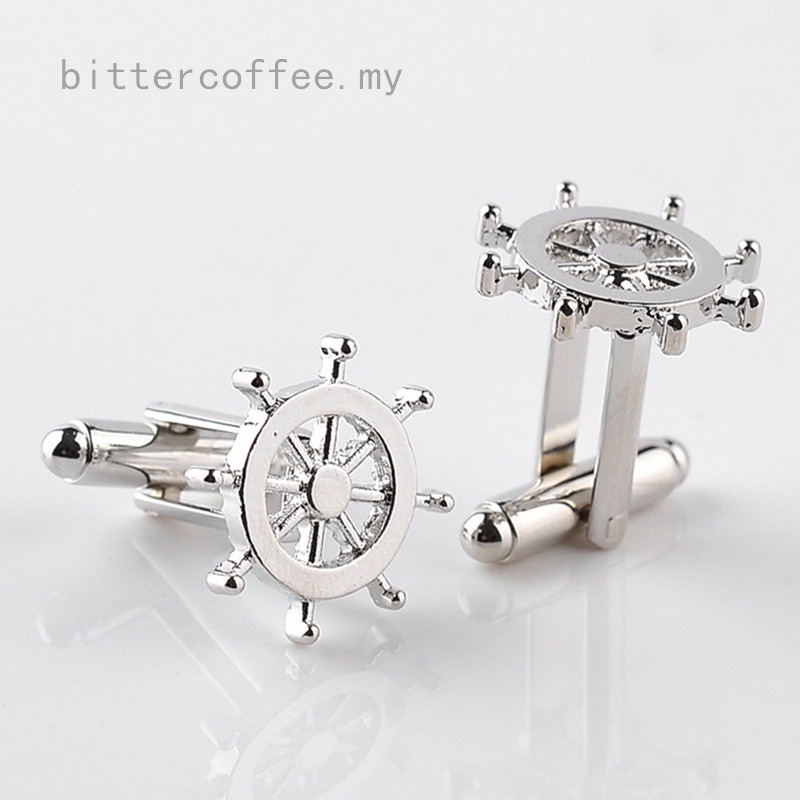 Khuy Măng Sét Bạc Hình Bánh Xe Cho Nam