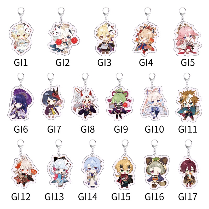 Móc Khóa Acrylic Hình Nhân Vật Anime Genshin Va Chạm Kunikuzushi Morax Kaeya Xiao Hu Tao Tartaglia