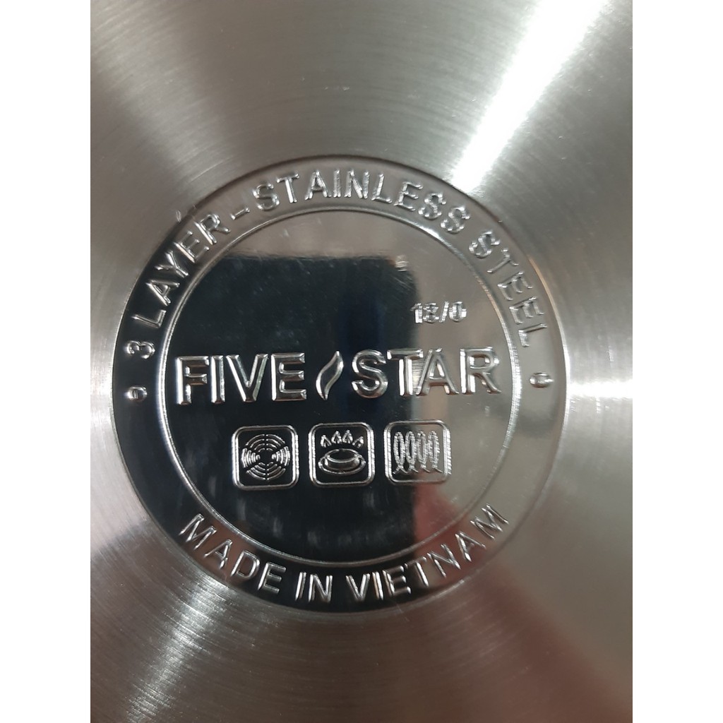 Nồi luộc gà inox 430 bếp từ 3 đáy Fivestar Standard 36cm nắp inox.tặng 1 vá canh inox