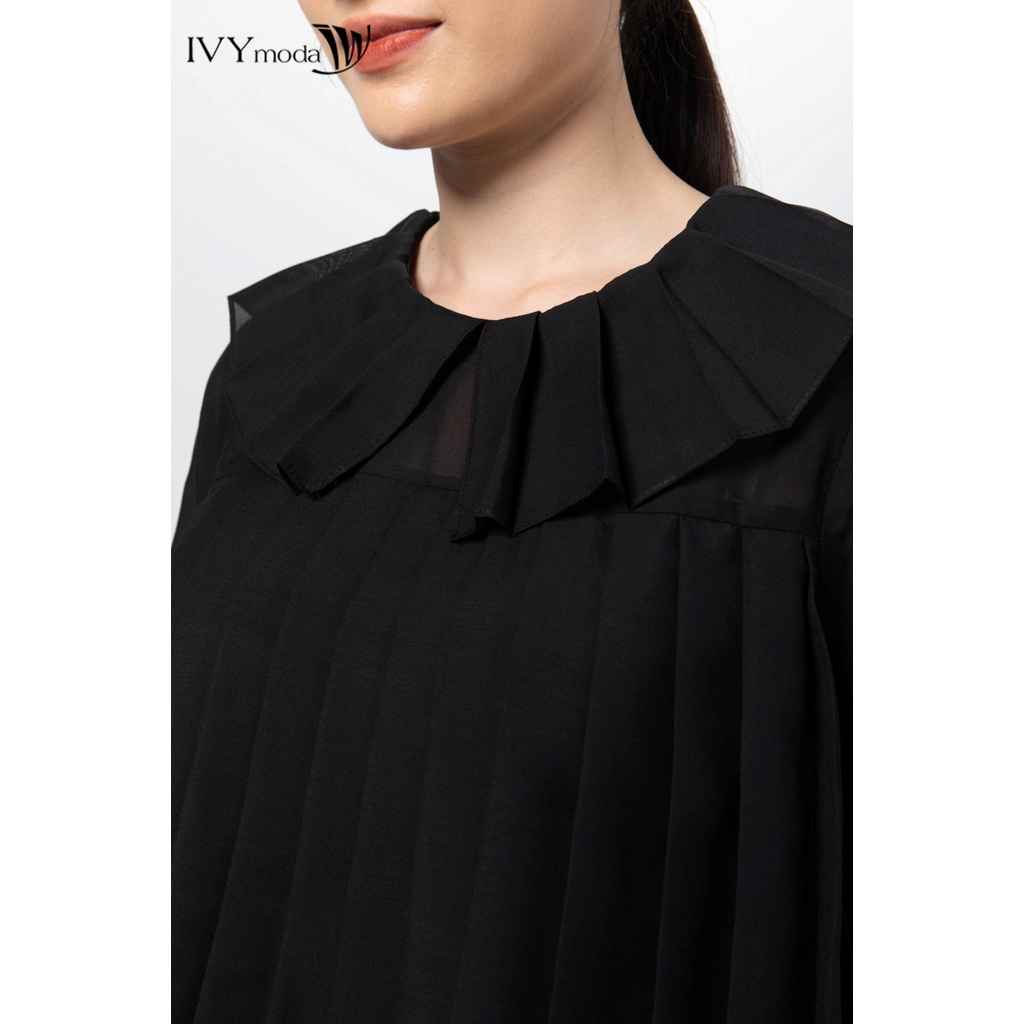 Áo sơ mi nữ cổ cánh hoa IVY moda MS 17T0125