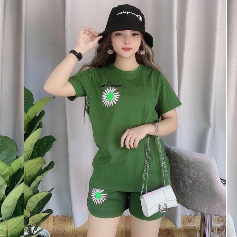 Đồ bộ nữ đồ mặc nhà thể thao thun co giãn bigsize 45 -85kg Sét đồ bộ nữ thun nữ đẹp quần đùi set ngố  BD02 ESHOP