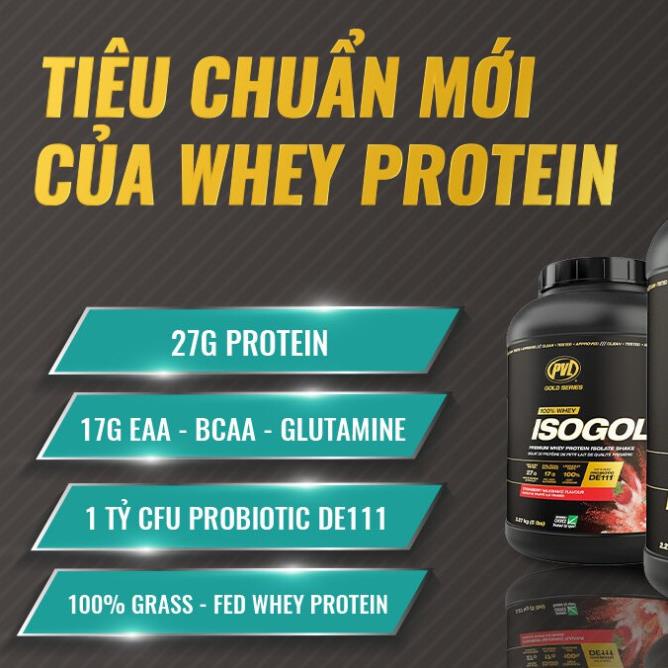 PVL ISO GOLD ISOLATE WHEY 2 LBS | SỮA WHEY PROTEIN TINH KHIẾT Phục Hồi Và Phát Triển Cơ Bắp