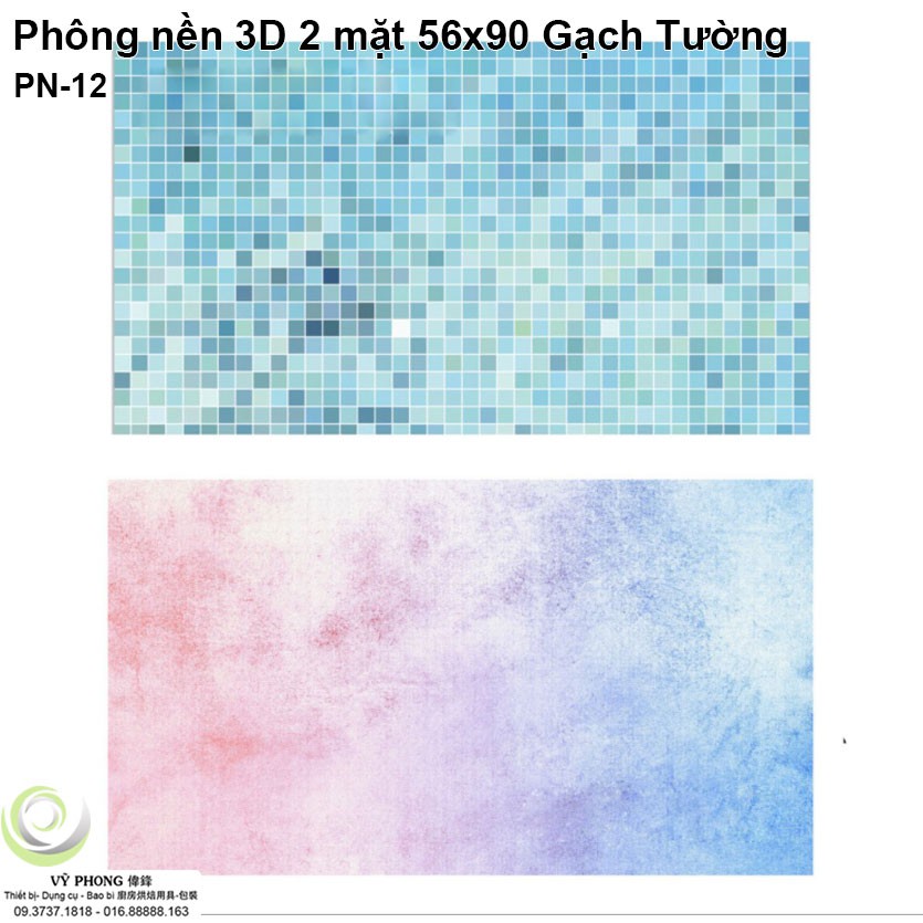 Phông nền chụp ảnh 2 mặt Gạch Tường 3D 57x87cm Phụ Kiện đạo cụ chụp hình sản phẩm PN-12