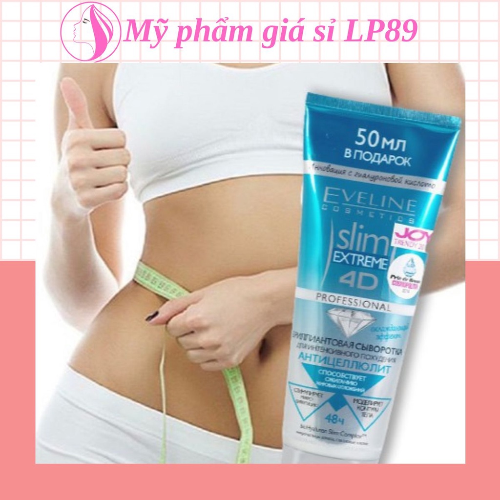 Gel tan mỡ bụng Eveline Slim Extreme 4D Nga giảm mỡ bụng rạn da hiệu quả săn chắc da giảm mỡ an toàn