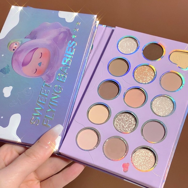 Bảng mắt tông nâu MUGELEEN 15 ô nhũ ánh bling bling nhẹ nhàng | BigBuy360 - bigbuy360.vn