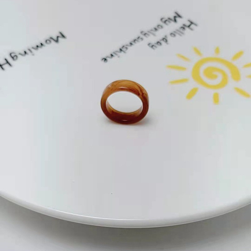 Nhẫn Nhựa Resin Thiết Kế Đơn Giản Phong Cách Hàn Quốc Dễ Thương Cho Nữ C335