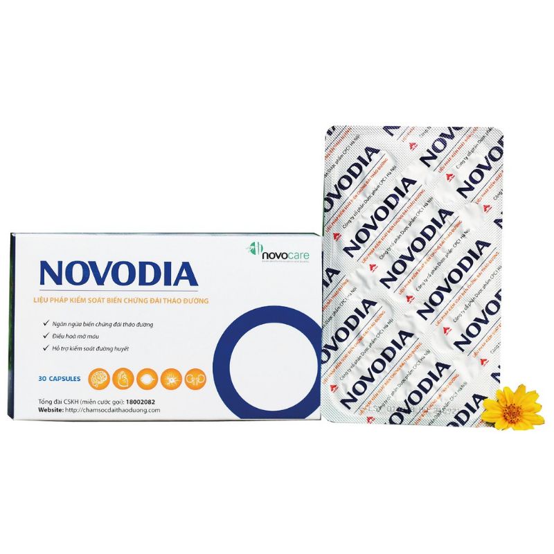 NOVODIA ngăn ngừa biến chứng tiểu đường, điều hòa mỡ máu hộp 30 viên