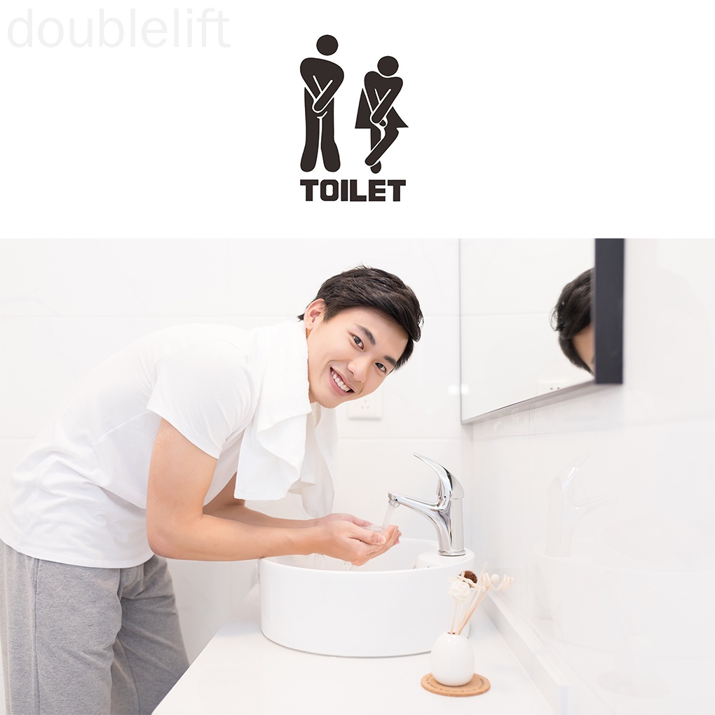 Miếng dán trang trí nhà vệ sinh hình nam/ nữ dễ thương diy