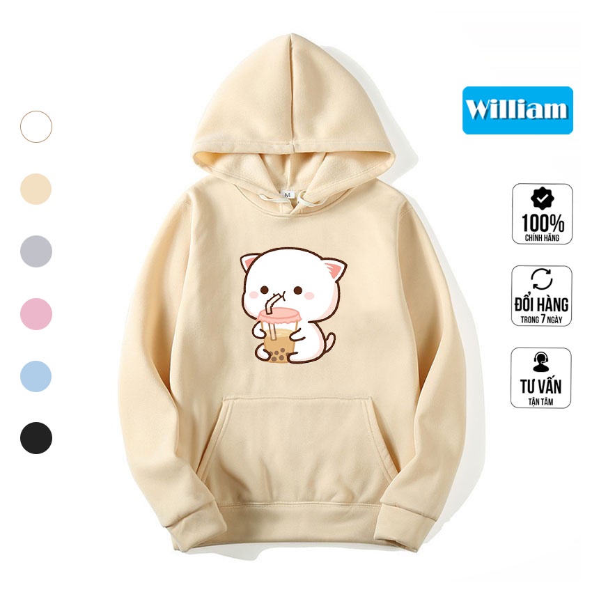 Áo hoodie nam nữ hình Mèo dễ thương chất nỉ bông dày dặn, in Pet cao cấp William - DS205