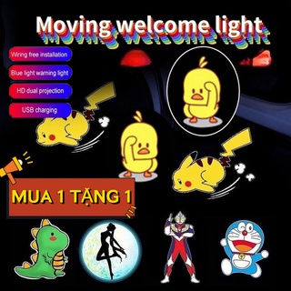 🇻🇳Giao hàng 24H🇻🇳 Đèn Led chiếu cửa họa cho xe hơi Đèn chiếu laser Đèn cửa an toàn không dây gắn cửa xe hơi hình phim hoạt hình năng động hello kitty Pikachu trang trí