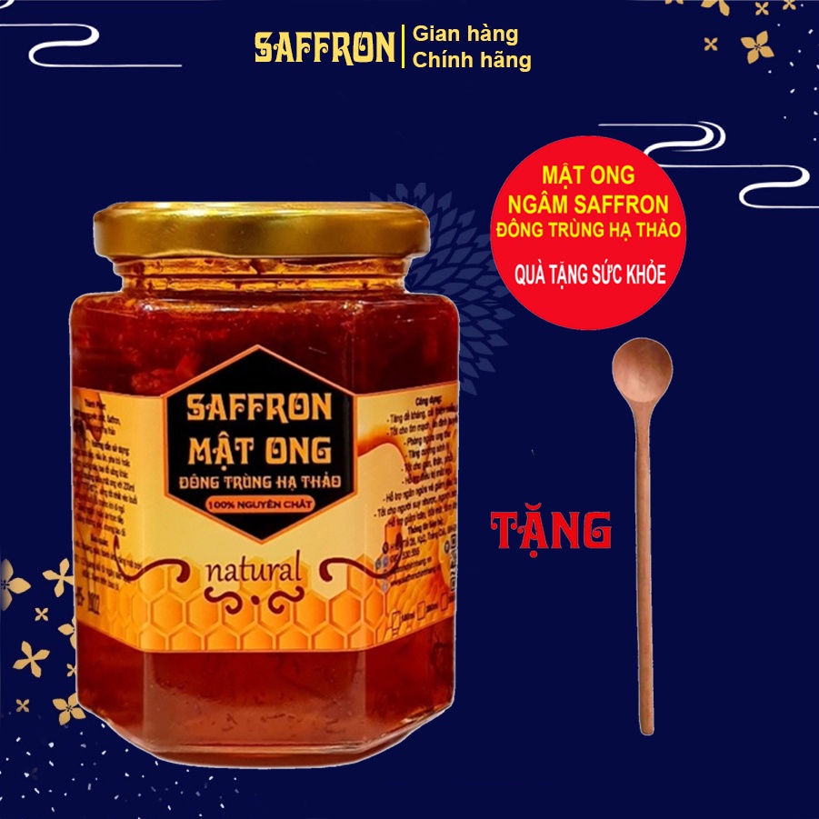 Mật ong Saffron ngâm Đông trùng hạ thảo lọ 180ml Saffron Việt Nam