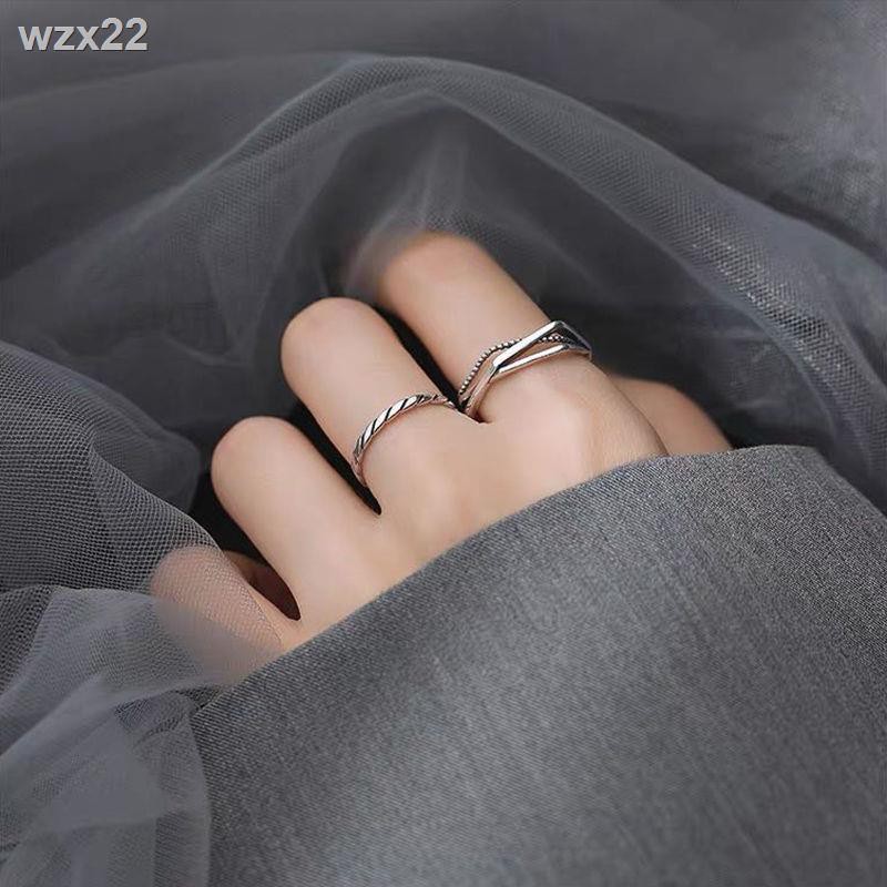 Nhẫn bạc Thái có thể điều chỉnh mở cửa nữ sinh Hàn Quốc thời trang đơn giản và dễ thương ở ngón trỏ đuôi