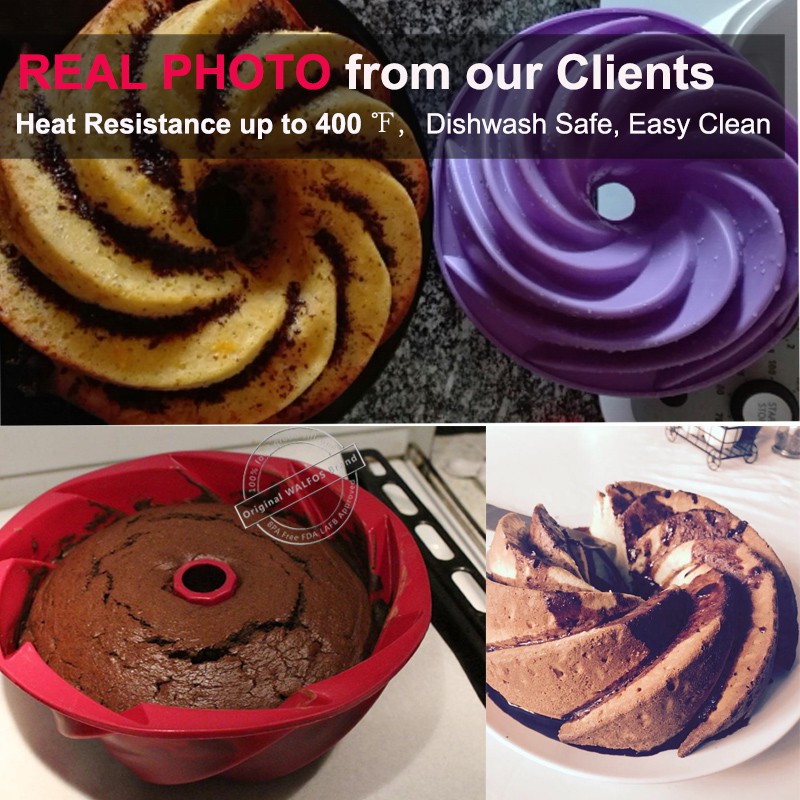 Silicone Swirl Walfos Fancy Bánh Khuôn có 3 màu sắc để lựa chọn