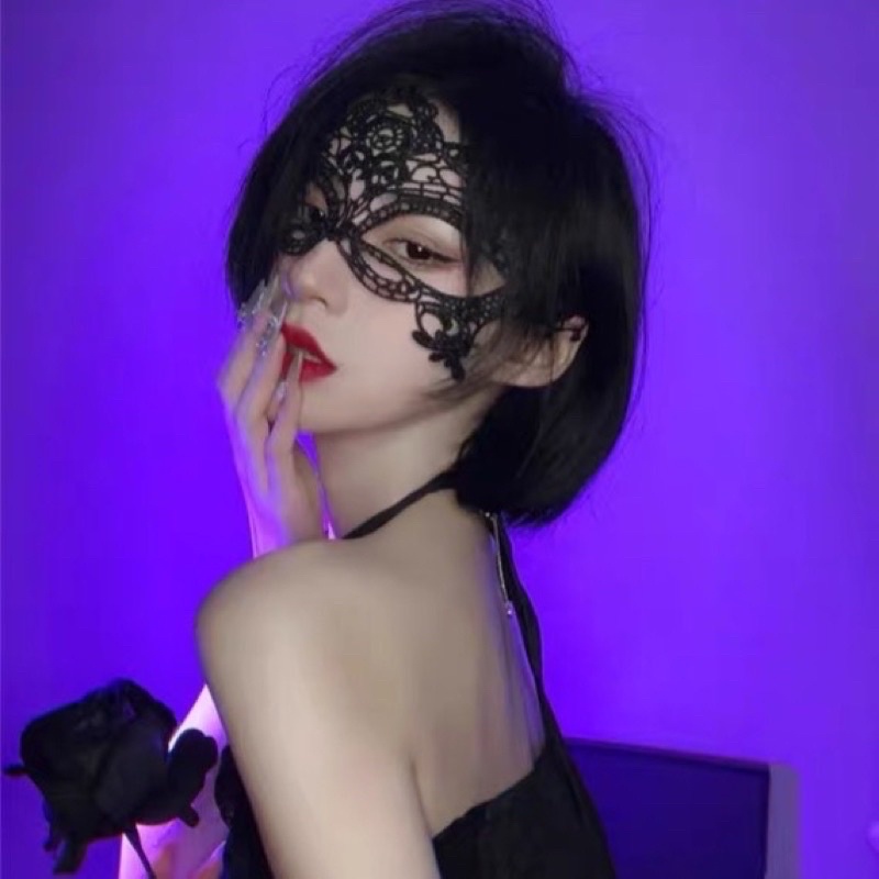Mặt Nạ Ren Cosplay buộc dây sexy gợi cảm đen và trắng, phụ kiện đồ nội y
