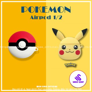Case Airpod 2, pro Ốp tai nghe bluetooth Vỏ đựng tai nghe Airpods silicon nhập khẩu [POKEMON, POKEBALL]_SinSoShop