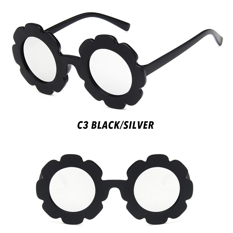 Kính Mát Gọng Tròn Họa Tiết Hoa Hướng Dương Cho Bé