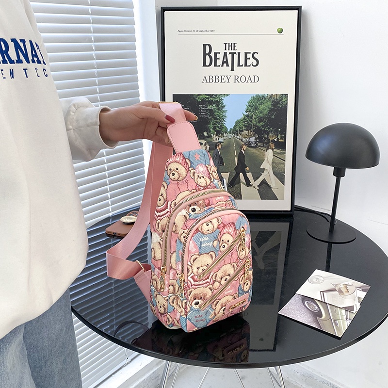 Túi Đeo Trước Ngực Họa Tiết Hoạt Hình Xinh Xắn Cho Nữ