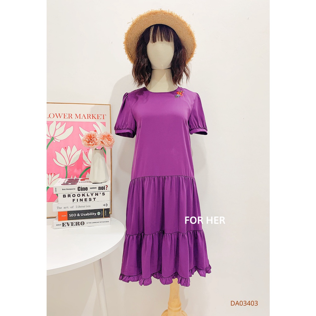 Đầm babydoll hoa thêu DA0340