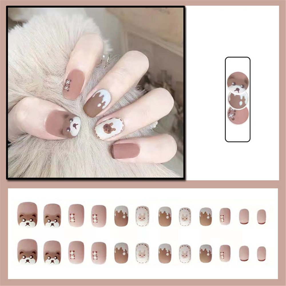 Set 24 Miếng Dán Trang Trí Móng Tay Họa Tiết Hoạt Hình Dễ Thương