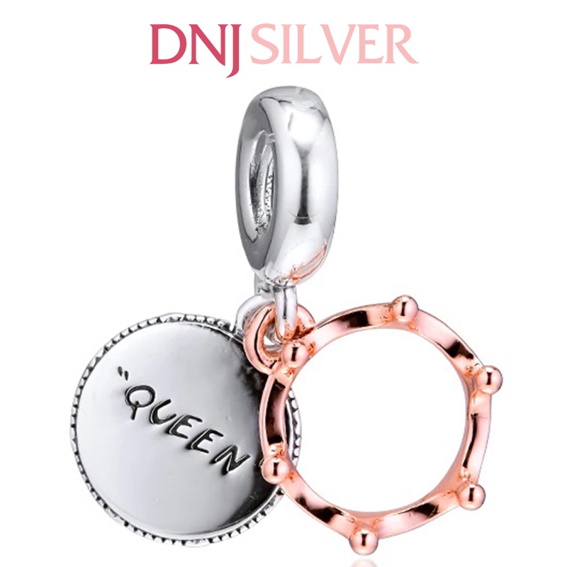 Charm bạc 925 cao cấp, hàng chuẩn bạc - Charm Queen &amp; Crown thích hợp để mix vòng tay charm - DN236