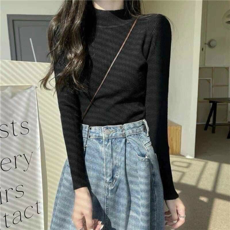 🌺 [Giá hủy diệt] 🌺Áo len cổ 3 phân🌼 áo len nữ giữ nhiệt siêu ấm | BigBuy360 - bigbuy360.vn