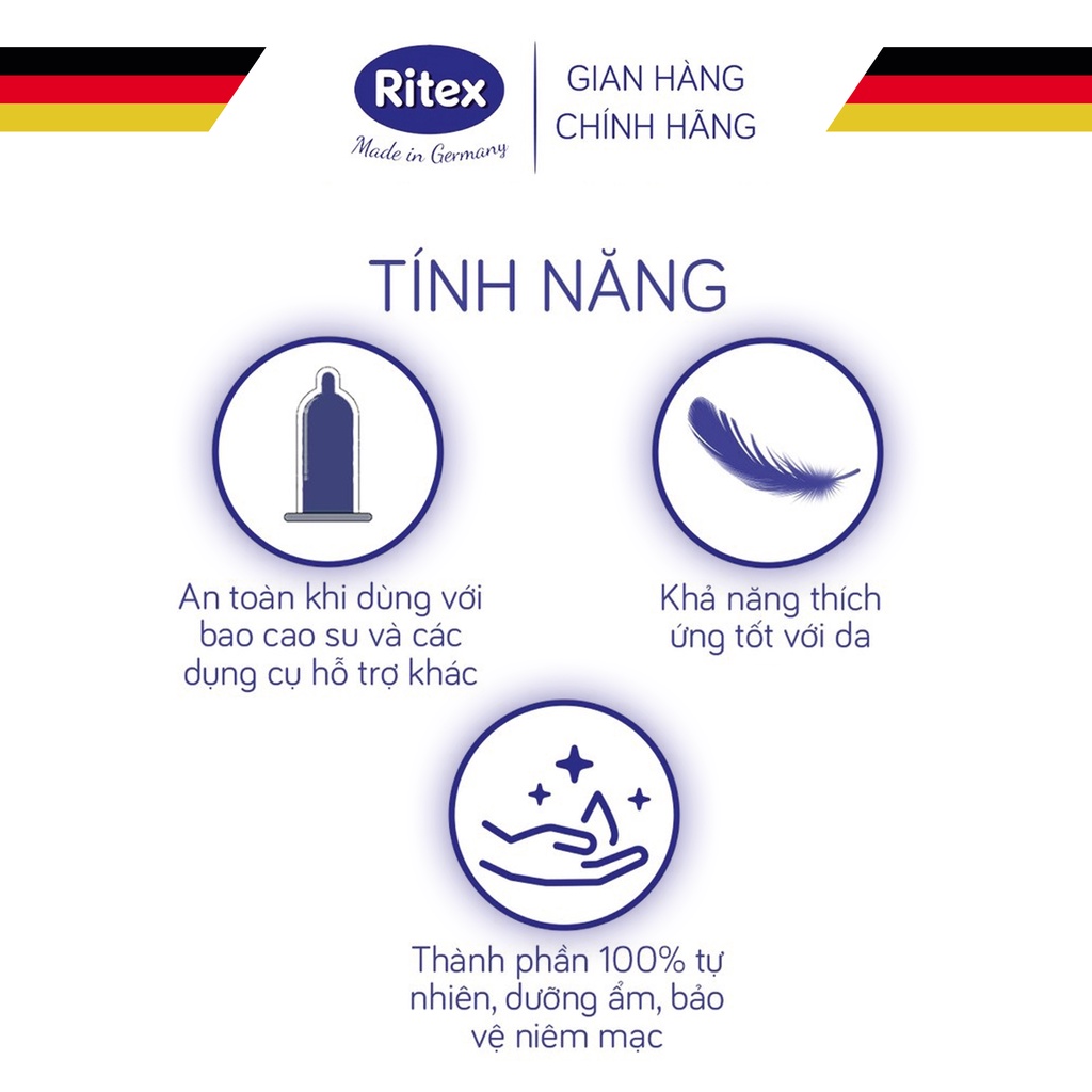 Bao cao su Ritex Feeling ôm sát, siêu mỏng, 3 bao/hộp