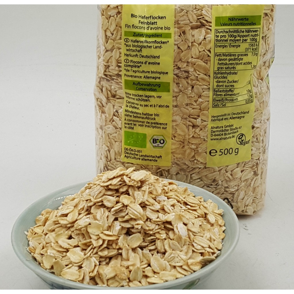 Combo 10 Gói 500Gr Yến Mạch Hafer Cán Dẹt Của Đức Hàng Chuẩn Date Mới