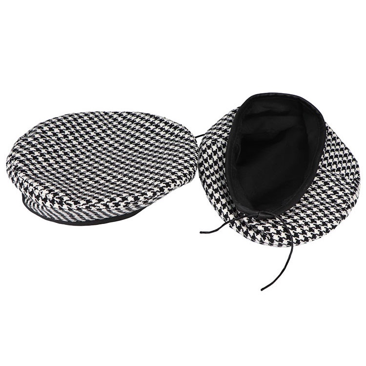 [SẴN]- Nón/Mũ nồi họa tiết Houndstooth phong cách Ulzzang(M12)