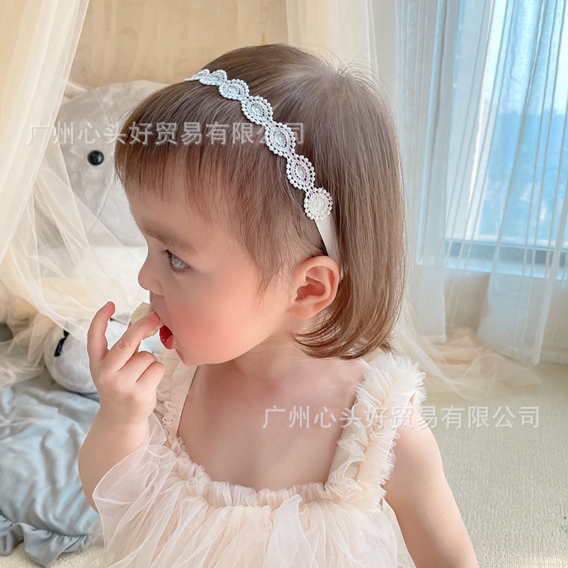 Băng đô turban dây mảnh màu trắng phong cách Hàn quốc xinh xắn cho bé gái