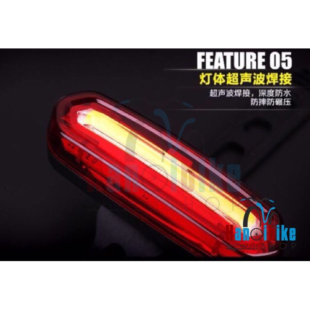 Đèn hậu xe đạp cảnh báo nháy 3 màu AQY-096 - Chính hãng