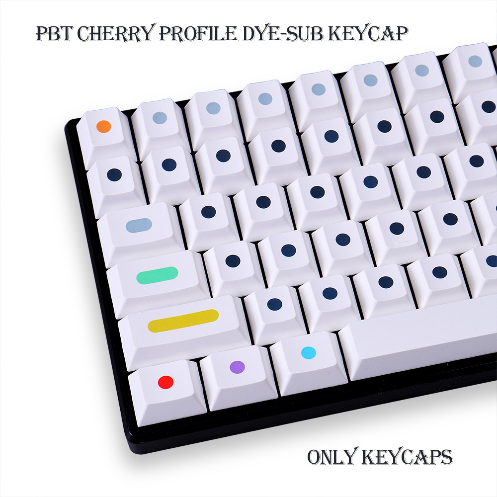 Bộ 130 Nút Bàn Phím PBT Họa Tiết Chấm Bi Xinh Xắn