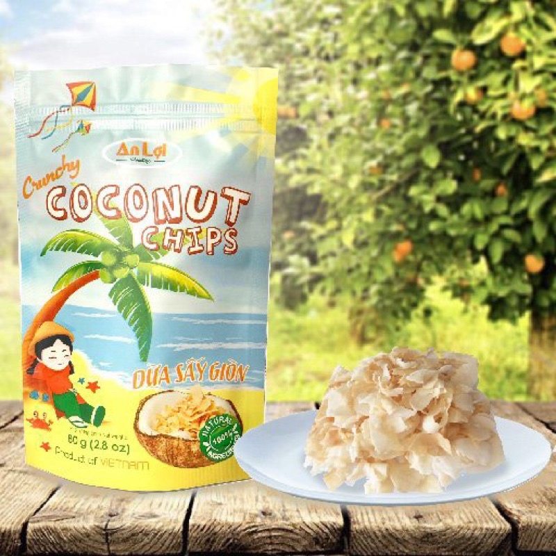 DỪA SẤY GIÒN thương hiệu AN LỢI túi 80g (ĐẶC SẢN BẾN TRE)