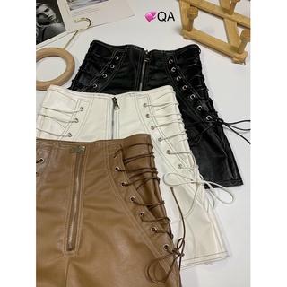 Quần shorts đan dây cạp cao