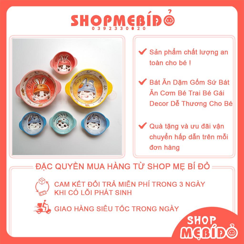 Bát Ăn Dặm Gốm Sứ Bát Ăn Cơm Bé Trai Bé Gái Decor Dễ Thương Cho Bé Shop Mẹ Bí Đỏ T76