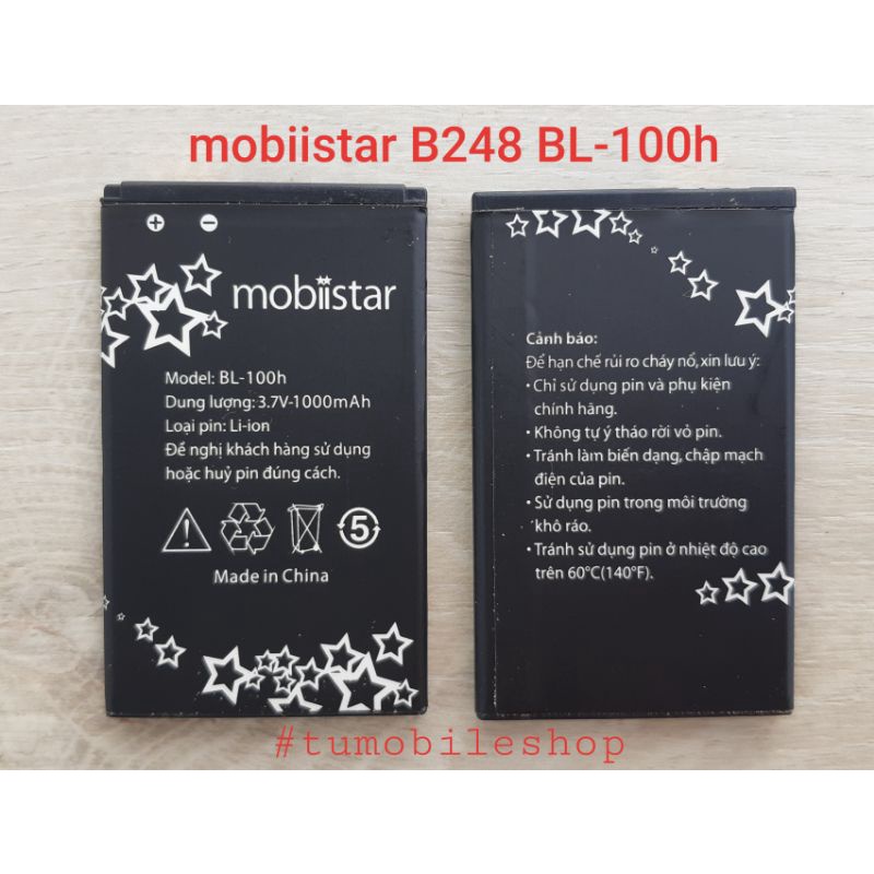 Pin mobiistar B248 , mã pin BL-100h