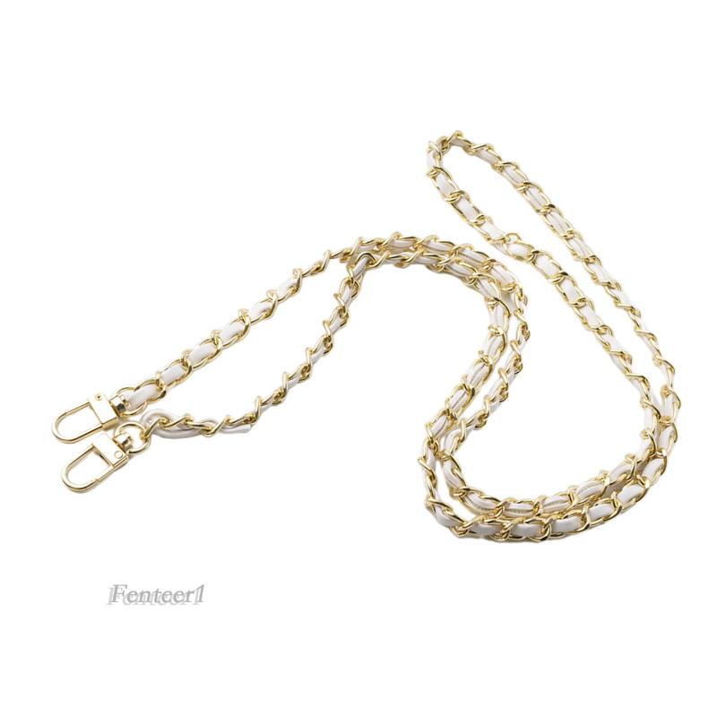 [Fenteer1] Dây Xích Kim Loại Và Da Đeo Túi Xách 47 inch DIY