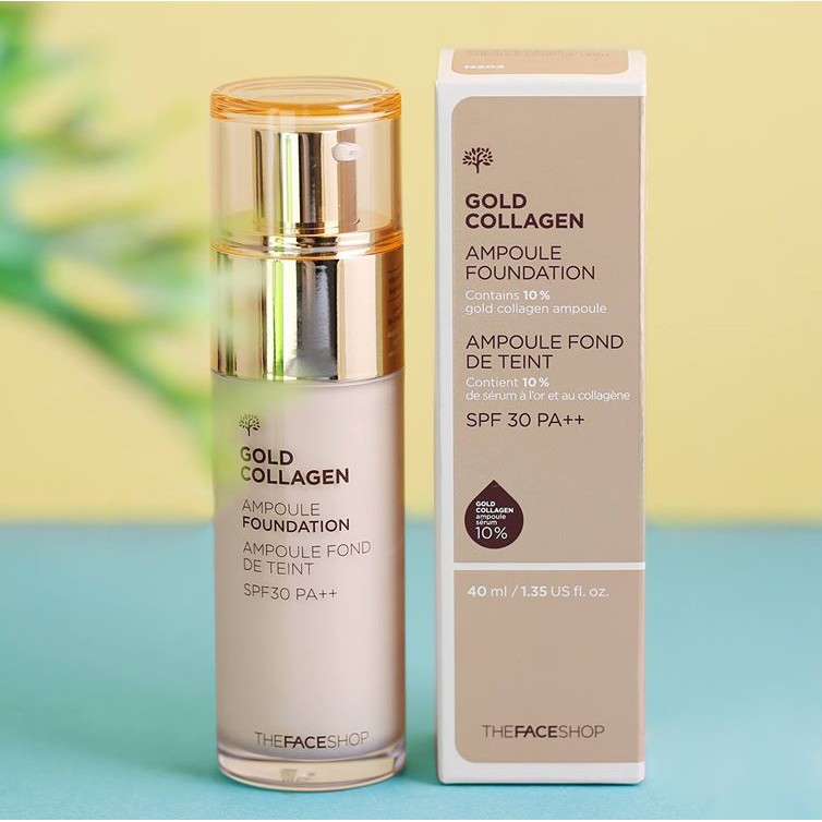 Kem nền The Face Shop Gold Collagen Ampoule Foundation SPF30 PA+++ mẫu mới