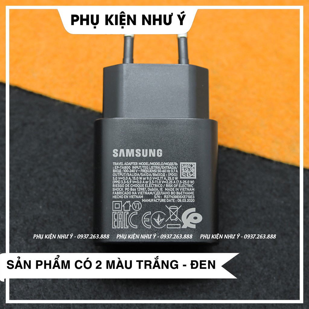 Bộ sạc Samsung (25w) Galaxy Note 10 / S20 - Sạc siêu nhanh không nóng máy - Bảo hành 12 tháng lỗi 1 đổi 1.