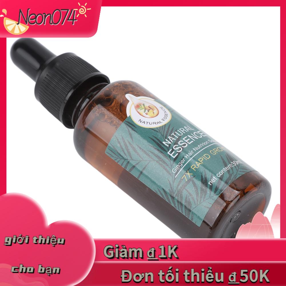 Neon074 4 cái 30ml Gừng Serum mọc tóc Làm rõ da đầu lại Tăng cường sức mạnh cho gốc Mọc dày hơn Dầu phụ nữ và nam giới