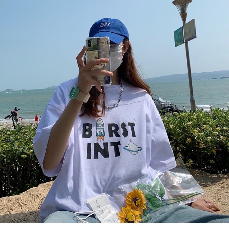 Áo thun tay lỡ nam nữ, áo phông unisex form rộng chất cotton in hình NT