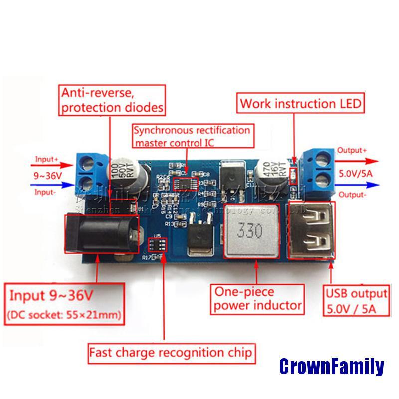 Bộ Chuyển Đổi Nguồn Điện Từ 24v / 12v Sang 5v 5a Dc-dc