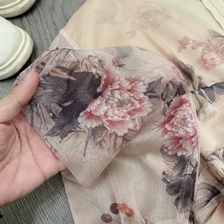 VÁY HOA 3D CỔ CHỮ V DÁNG XOÈ