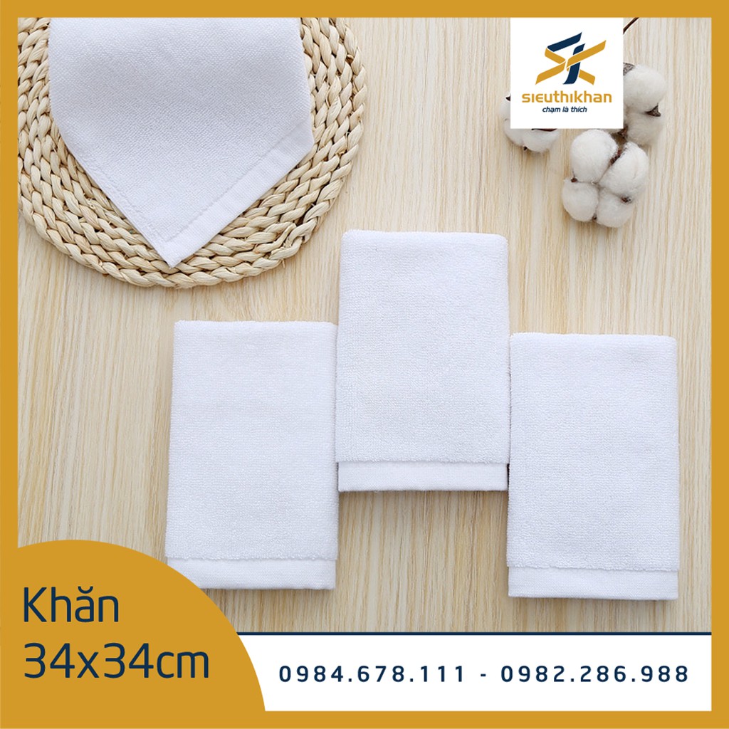 Khăn mặt khách sạn NamyA kích thước 34*34cm, chất liệu 100% cotton dùng cho khách sạn 3-5 sao | SIÊU THỊ KHĂN